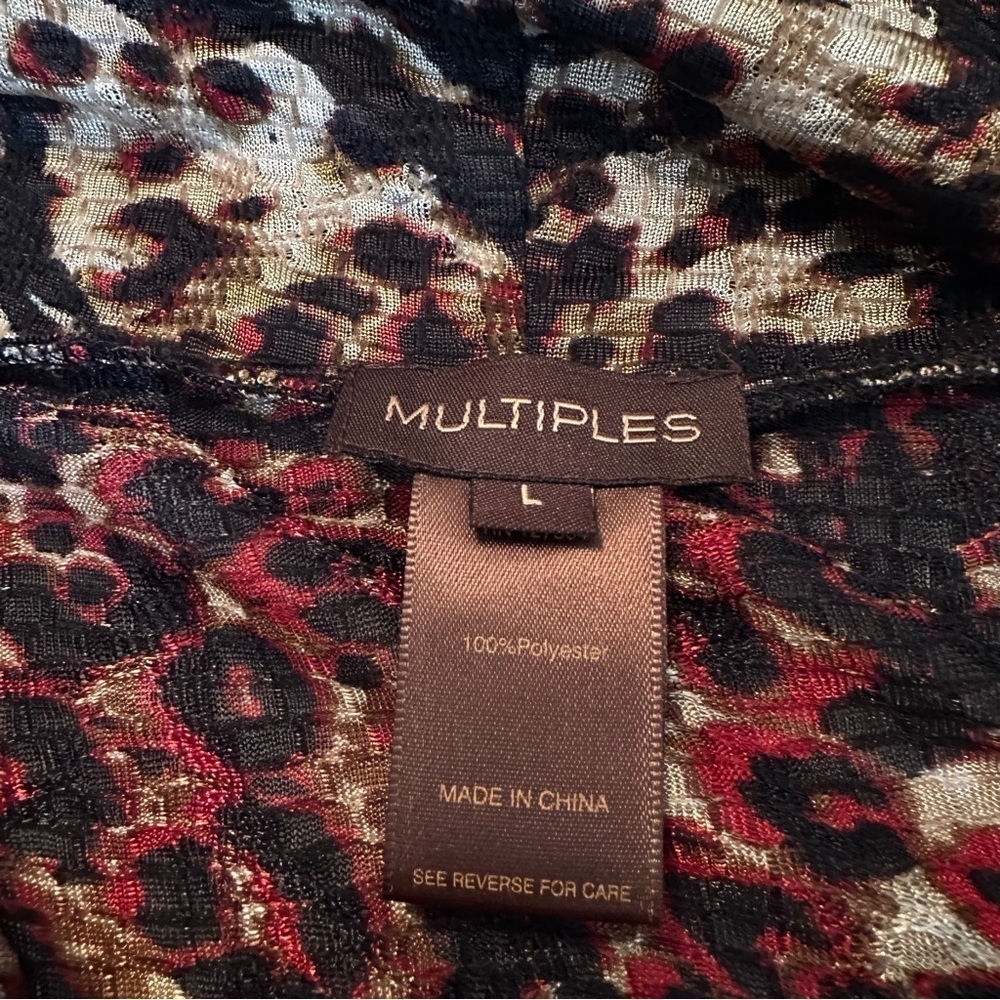 Multiples Open Front Lightweight Animal Print Car… - image 4